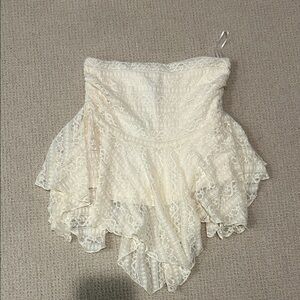 Princess Polly Cream Lace Mini Skirt
